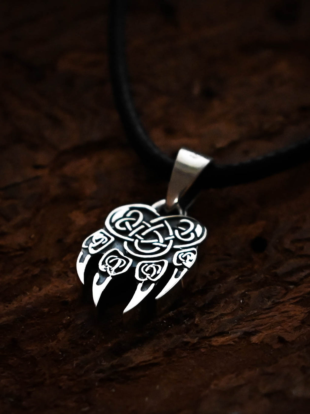 Wolf Paw Amulet (Small), Sterling Silver 925 — Viking & Slavic Symbol Pendant