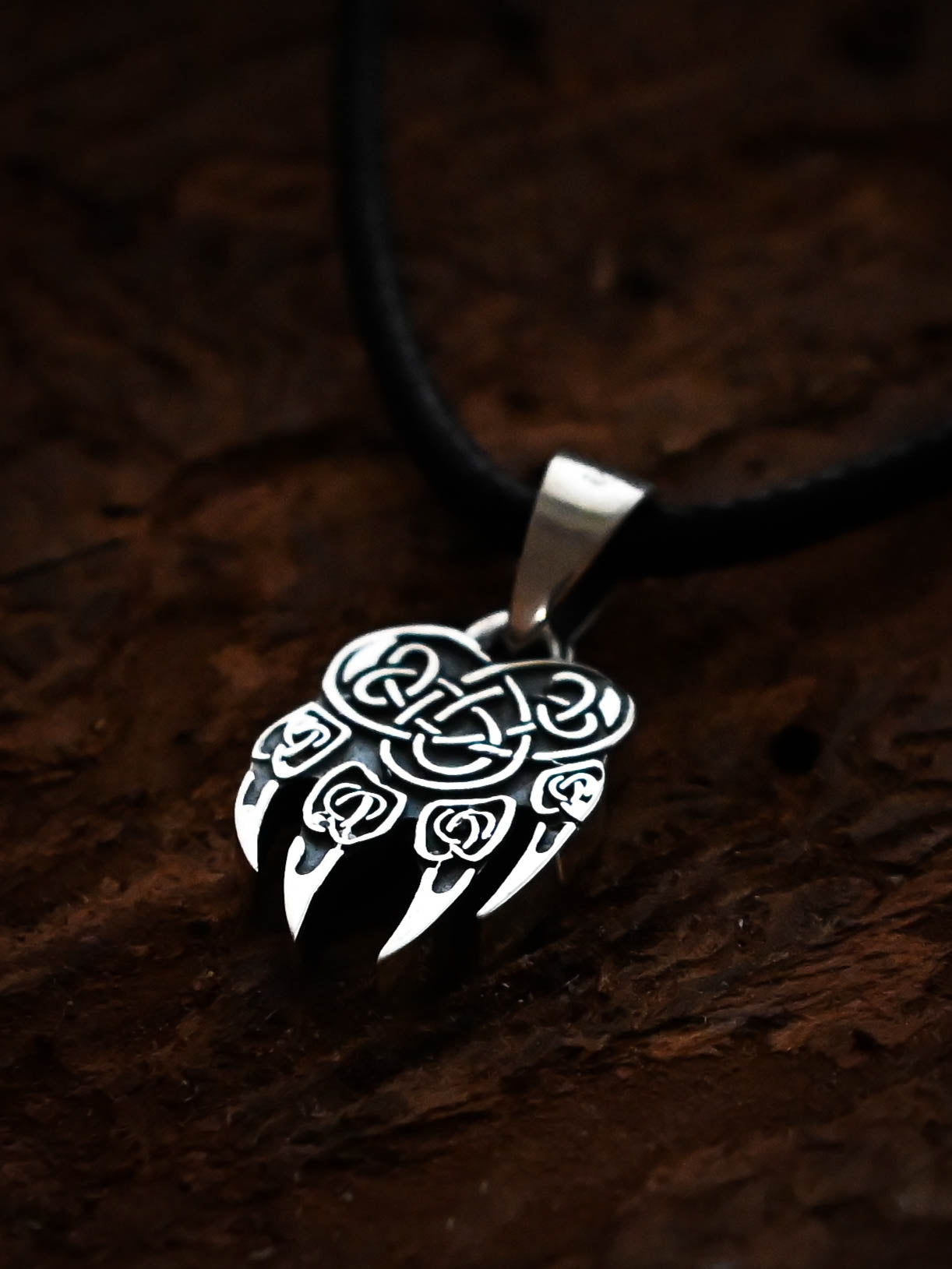 Wolf Paw Amulet (Small), Sterling Silver 925 — Viking & Slavic Symbol Pendant