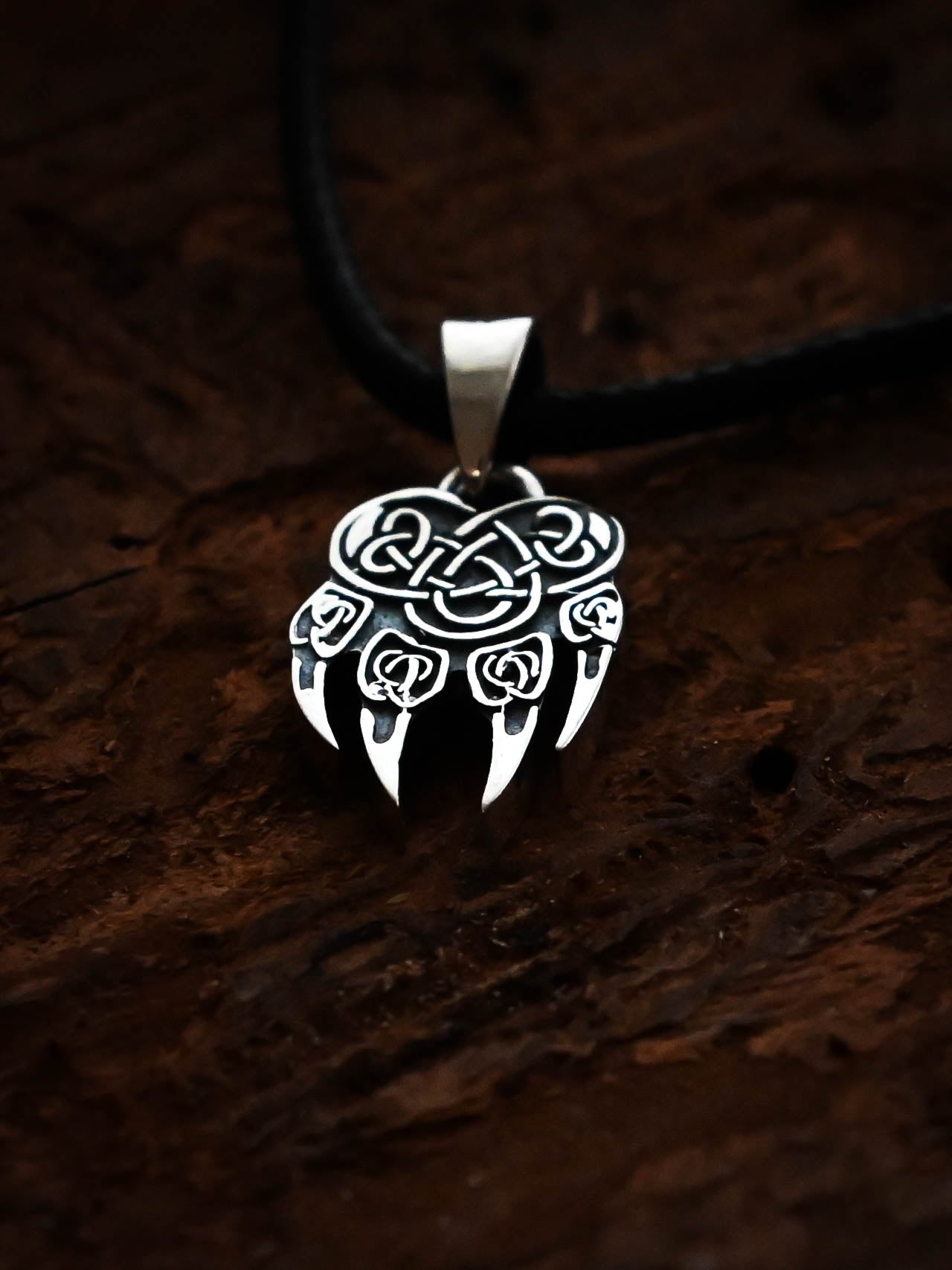 Wolf Paw Amulet (Small), Sterling Silver 925 — Viking & Slavic Symbol Pendant