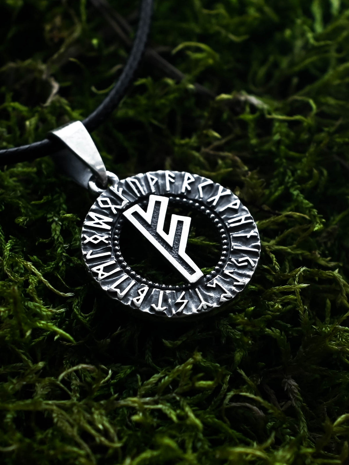 Fehu Rune Amulet, Elder Futhark, Sterling Silver 925 — Viking & Norse Symbol Pendant