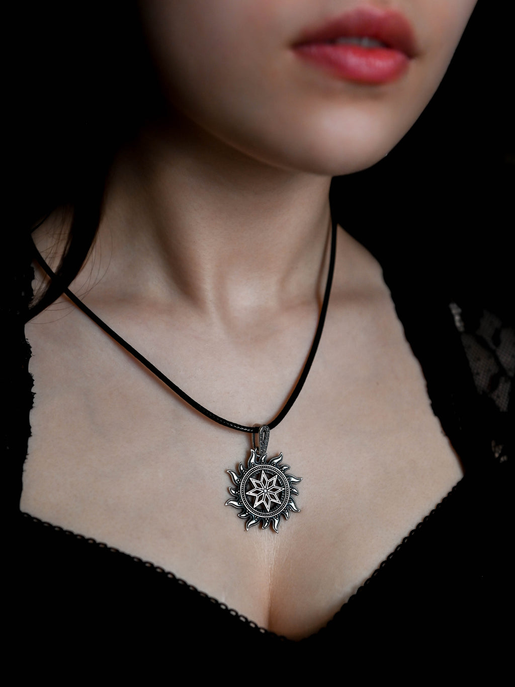 Alatyr in Sun Amulet, Sterling Silver 925 — Slavic, Viking & Norse Pendant