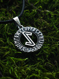 Eihwaz Rune Amulet, Elder Futhark, Sterling Silver 925 — Viking & Norse Symbol Pendant