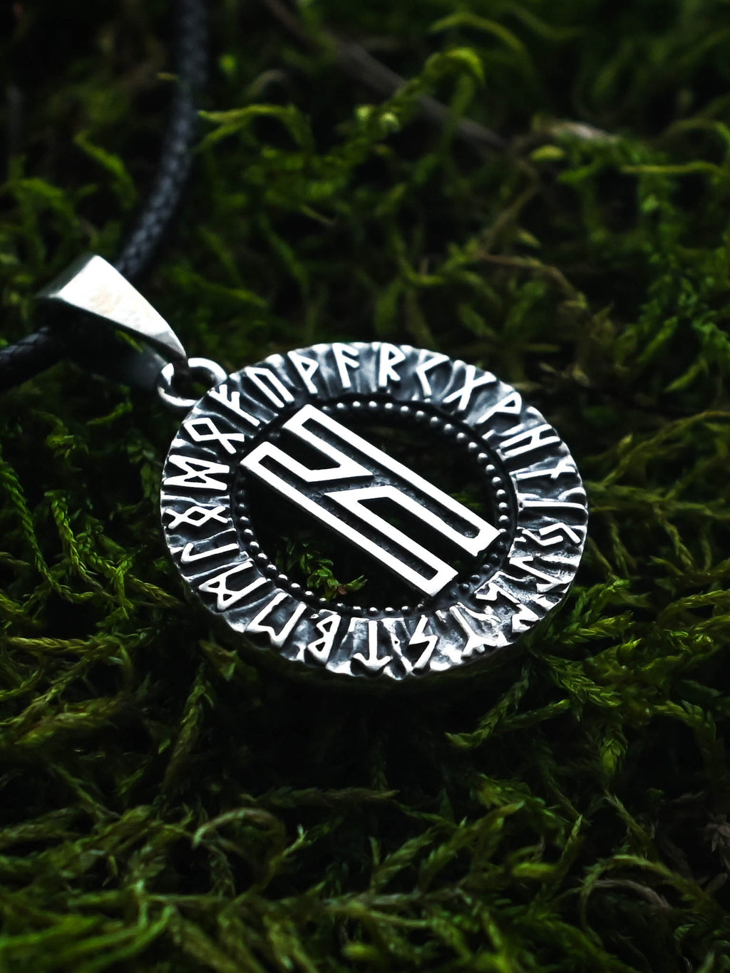 Hagalaz Rune Amulet, Elder Futhark, Sterling Silver 925 — Viking & Norse Symbol Pendant