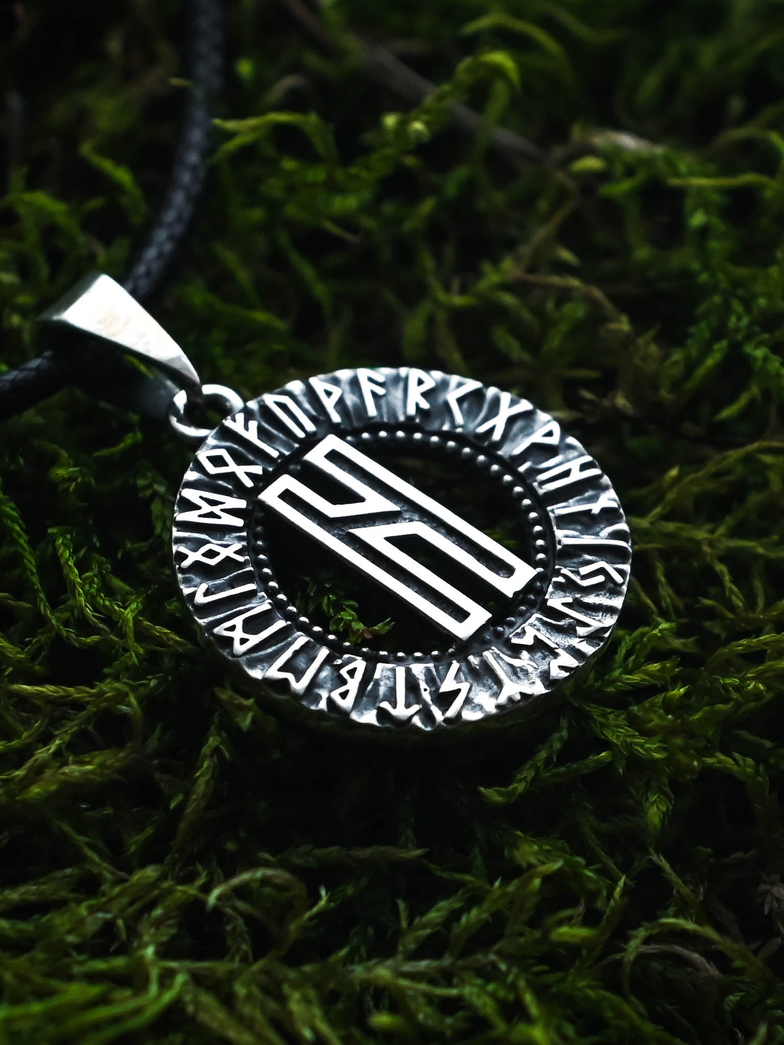 Hagalaz Rune Amulet, Elder Futhark, Sterling Silver 925 — Viking & Norse Symbol Pendant