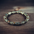 Bronzite Bracelet with 12 Rune Beads
