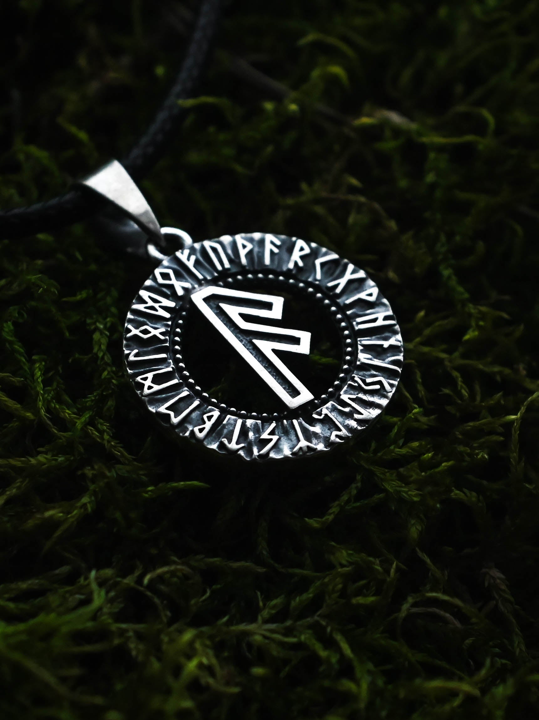 Ansuz Rune Amulet, Elder Futhark, Sterling Silver 925 — Viking & Norse Symbol Pendant