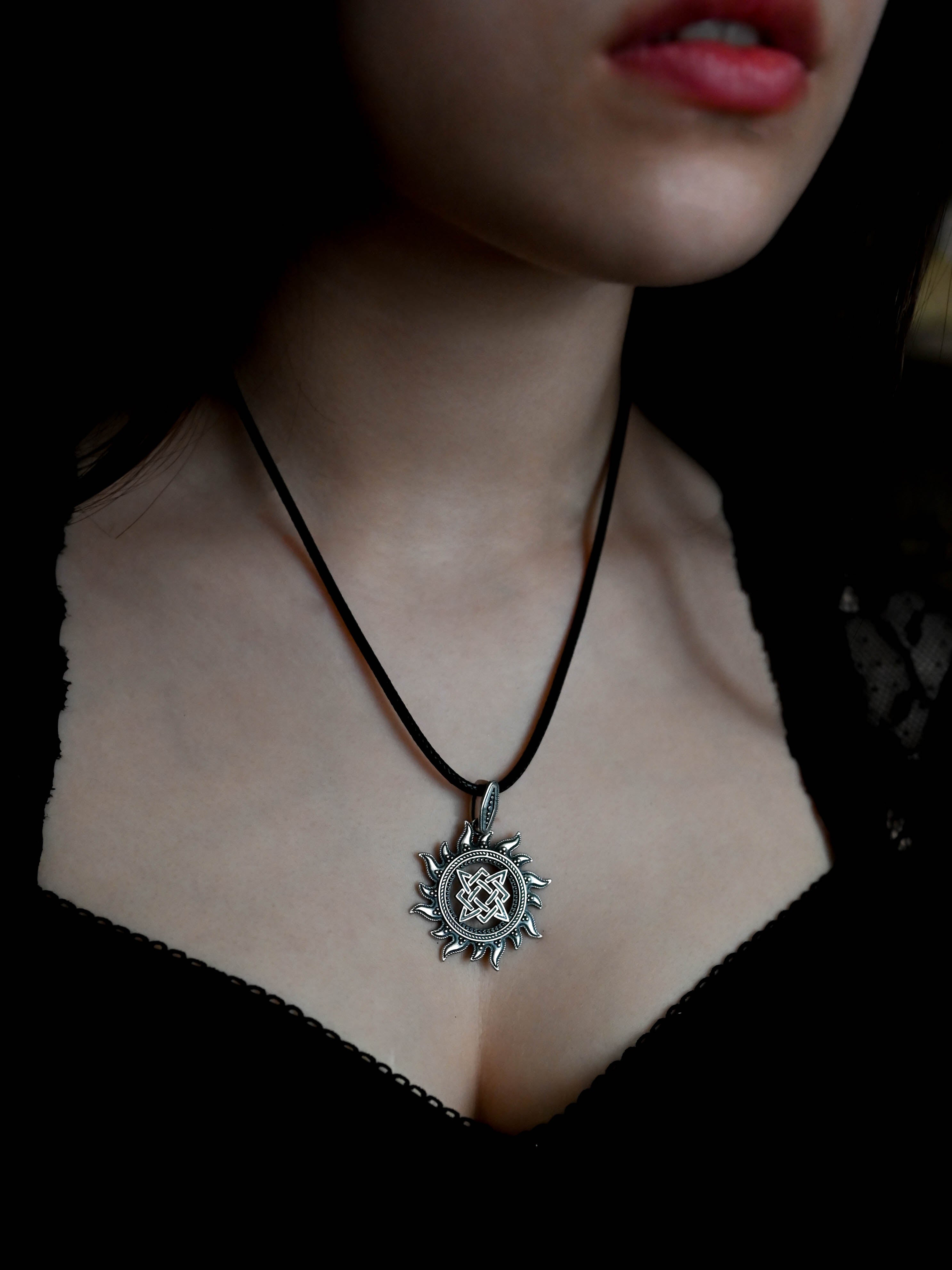 Star of Rus in Sun Amulet, Sterling Silver 925 — Slavic, Viking & Norse Pendant