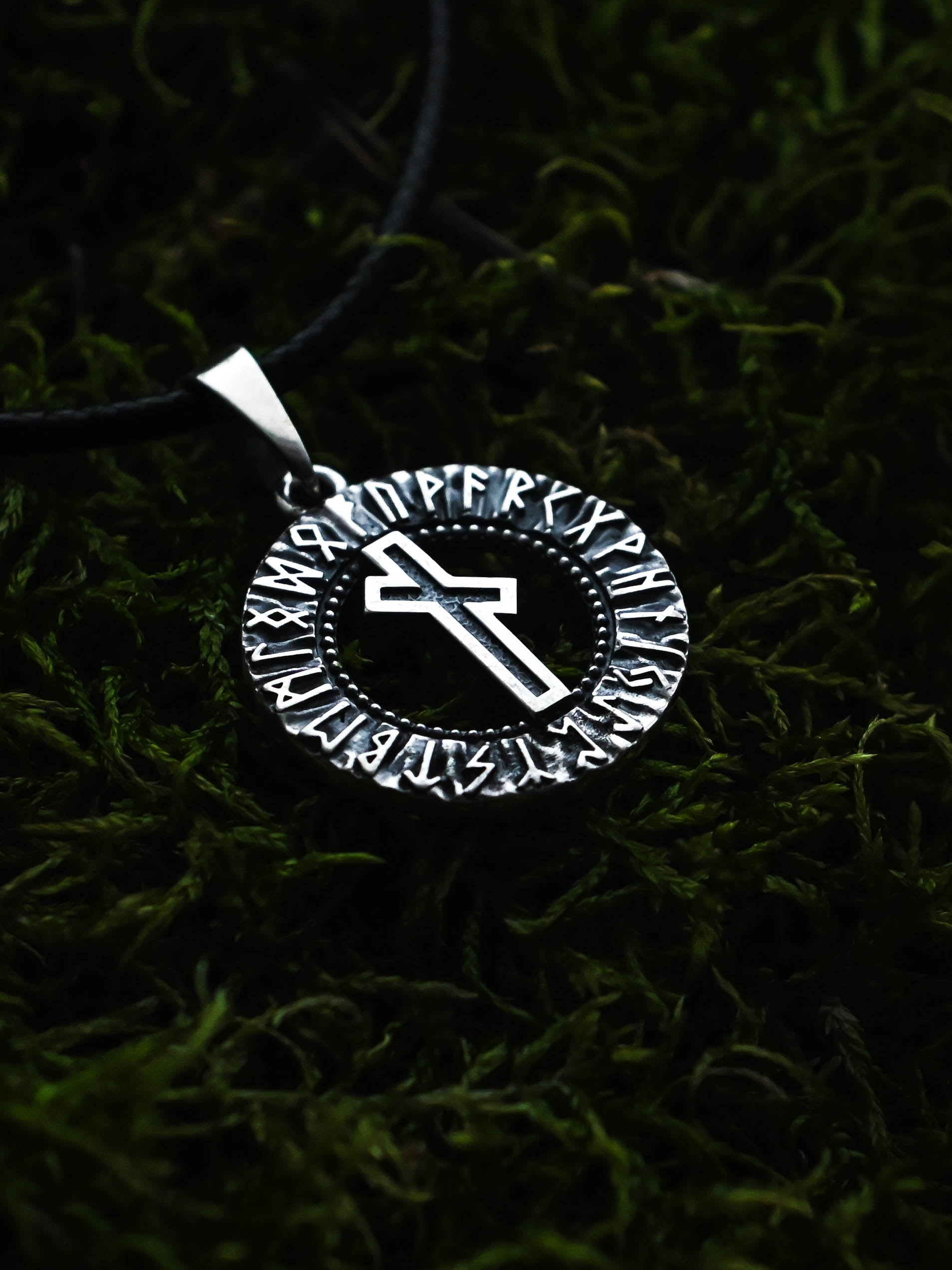 Nauthiz Rune Amulet, Elder Futhark, Sterling Silver 925 — Viking & Norse Symbol Pendant