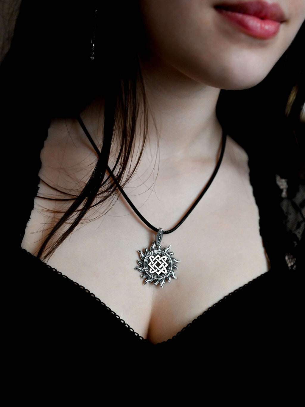 Star of Lada in Sun Amulet, Sterling Silver 925 — Slavic, Viking & Norse Pendant