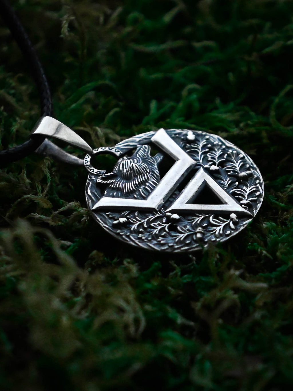 Symbol of Veles with Bear, Sterling Silver 925 — Slavic Symbol Pendant