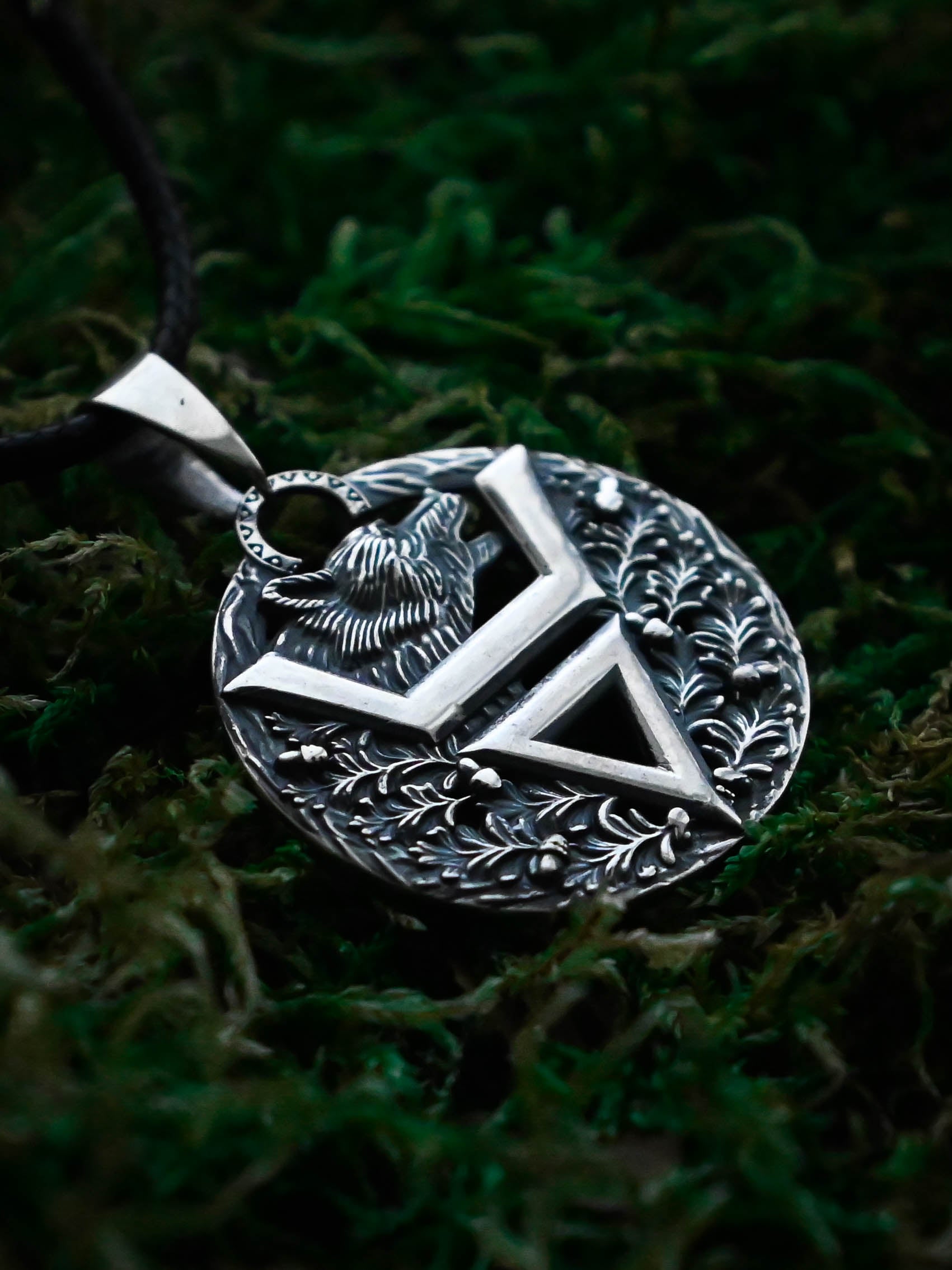 Symbol of Veles with Bear, Sterling Silver 925 — Slavic Symbol Pendant
