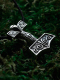 Thor's Hammer with Tiwaz Symbol, Sterling Silver 925 — Viking Symbol Pendant