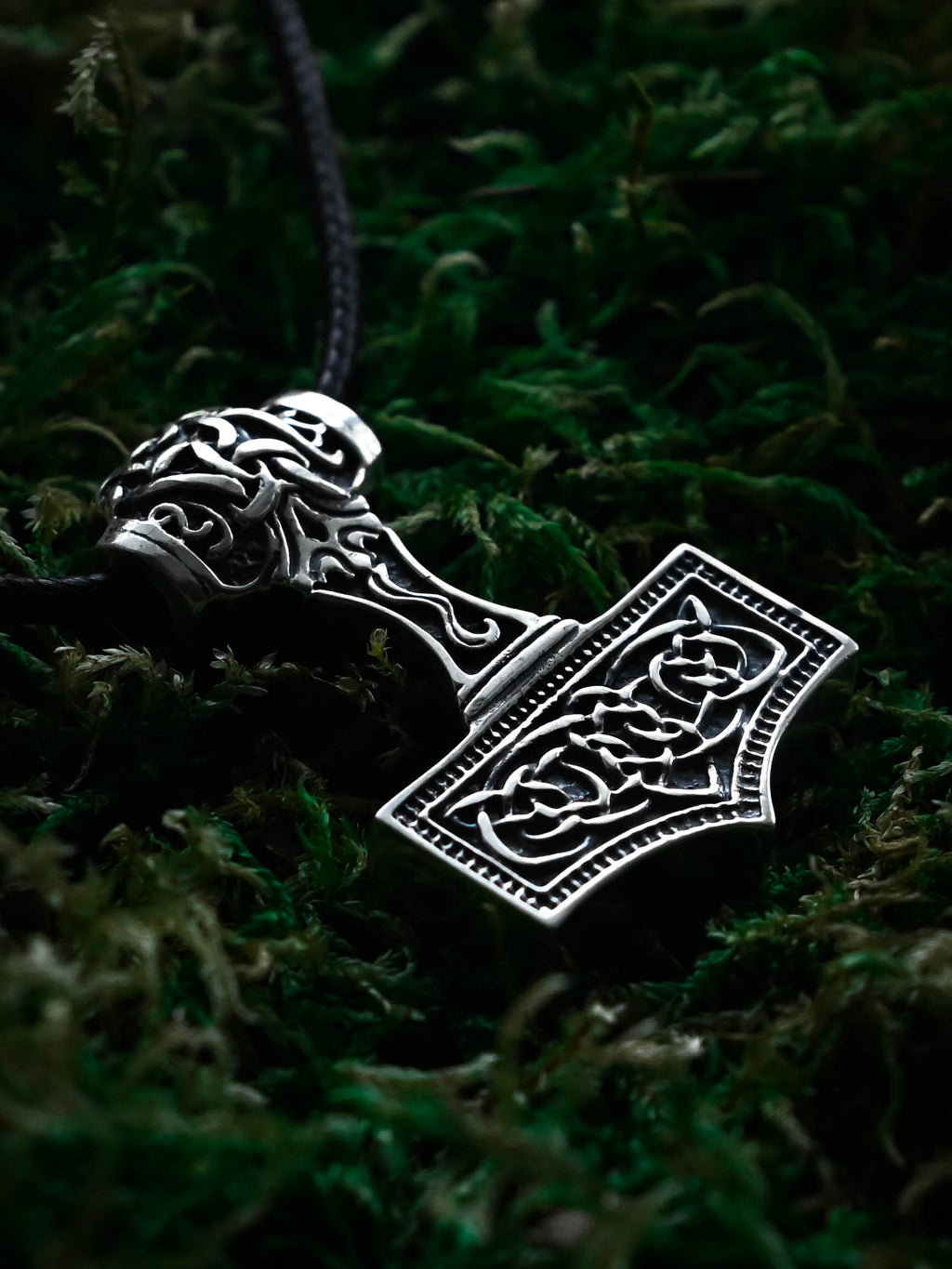 Thor's Hammer (Mjolnir) Amulet, Sterling Silver 925 — Viking Symbol Pendant