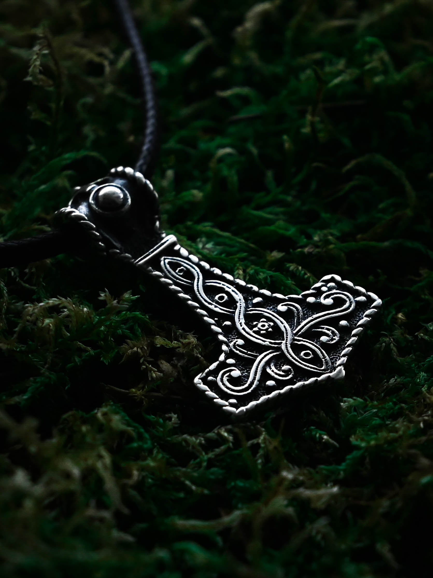 Thor's Hammer with Norse Knotwork, Sterling Silver 925 — Viking Symbol Pendant
