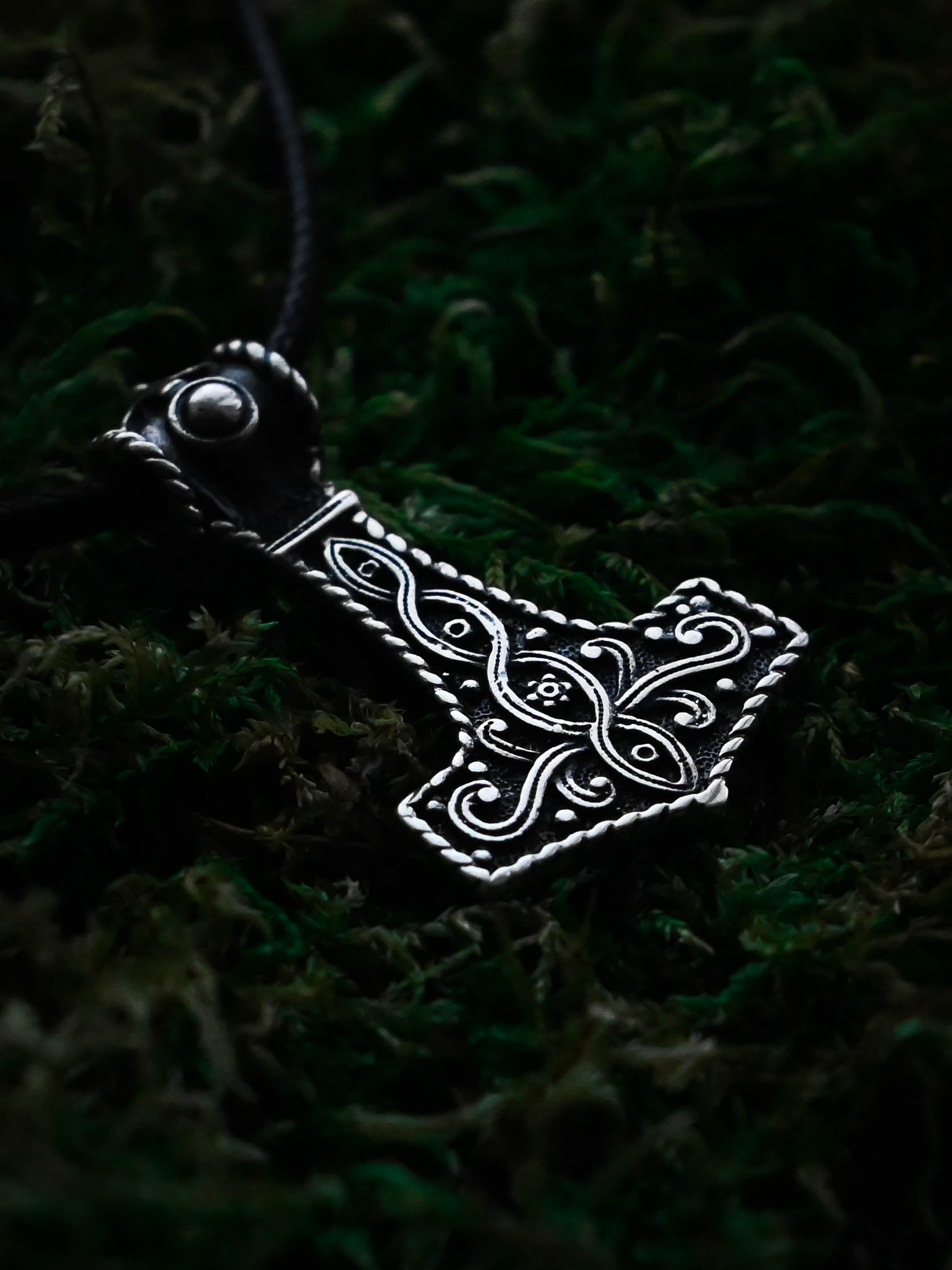 Thor's Hammer with Norse Knotwork, Sterling Silver 925 — Viking Symbol Pendant