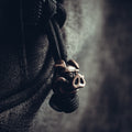 Pig Keychain, Bronze on Paracord Cord
