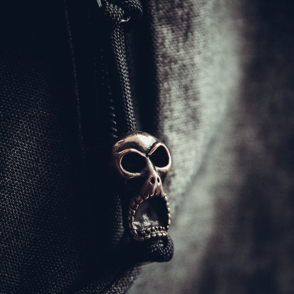 Ghost Keychain, Bronze on Paracord Cord