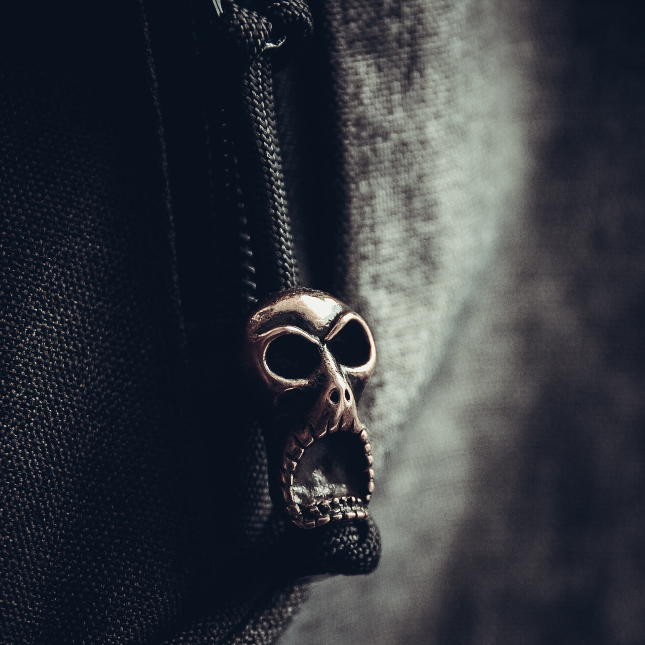 Ghost Keychain, Bronze on Paracord Cord