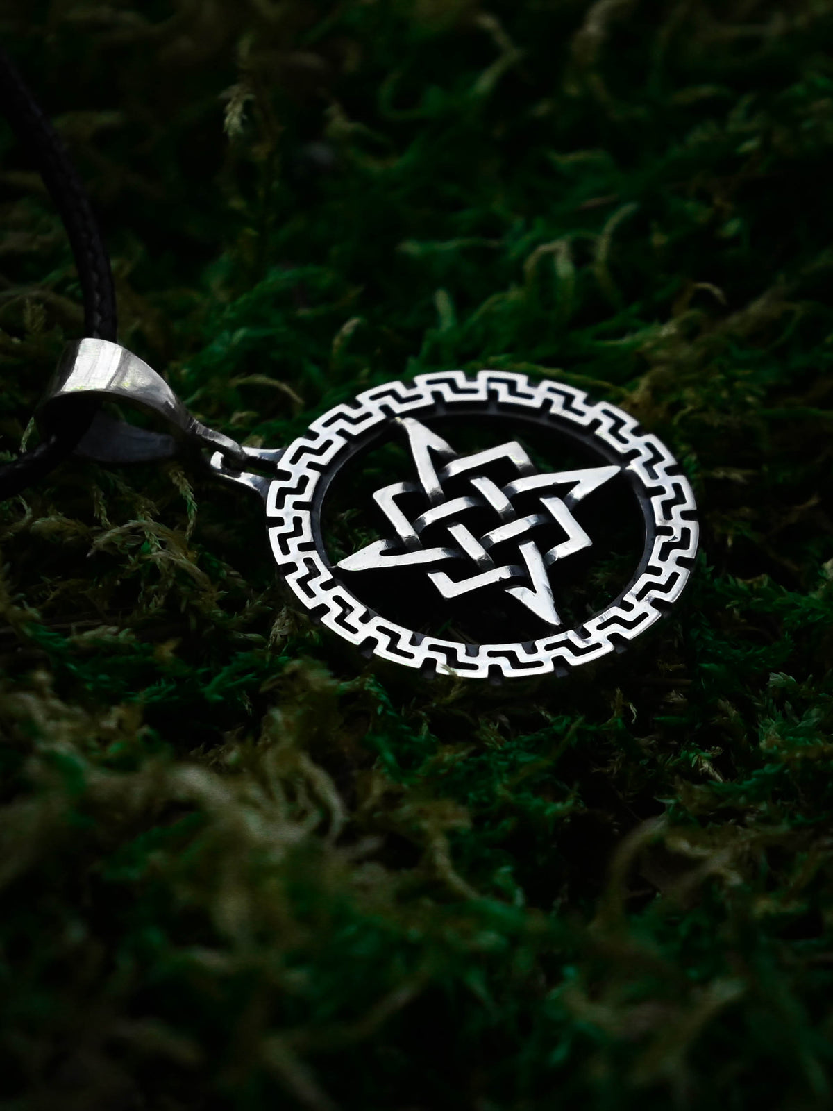 Star of Rus Amulet in a Rim, Sterling Silver 925 — Slavic Symbol Pendant