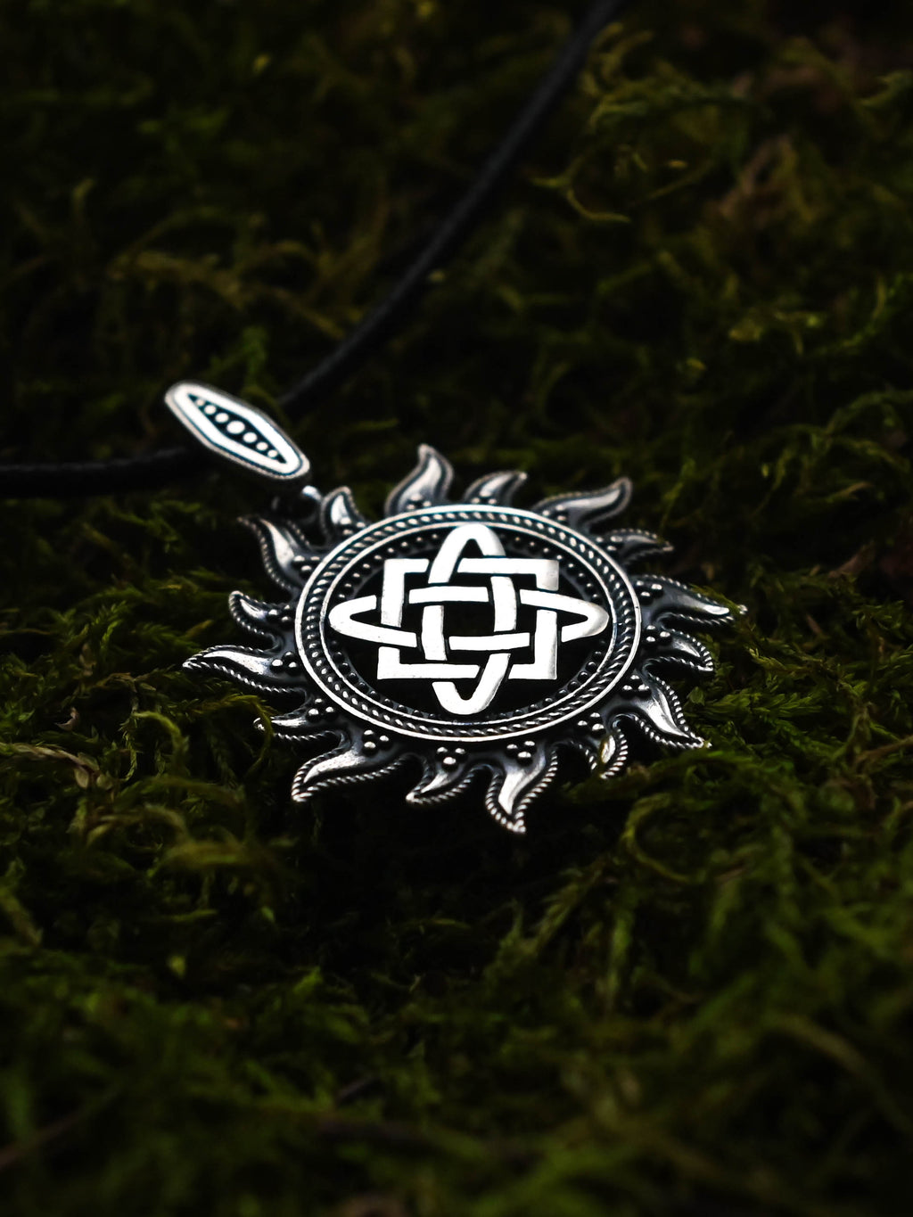 Star of Lada in Sun Amulet, Sterling Silver 925 — Slavic, Viking & Norse Pendant