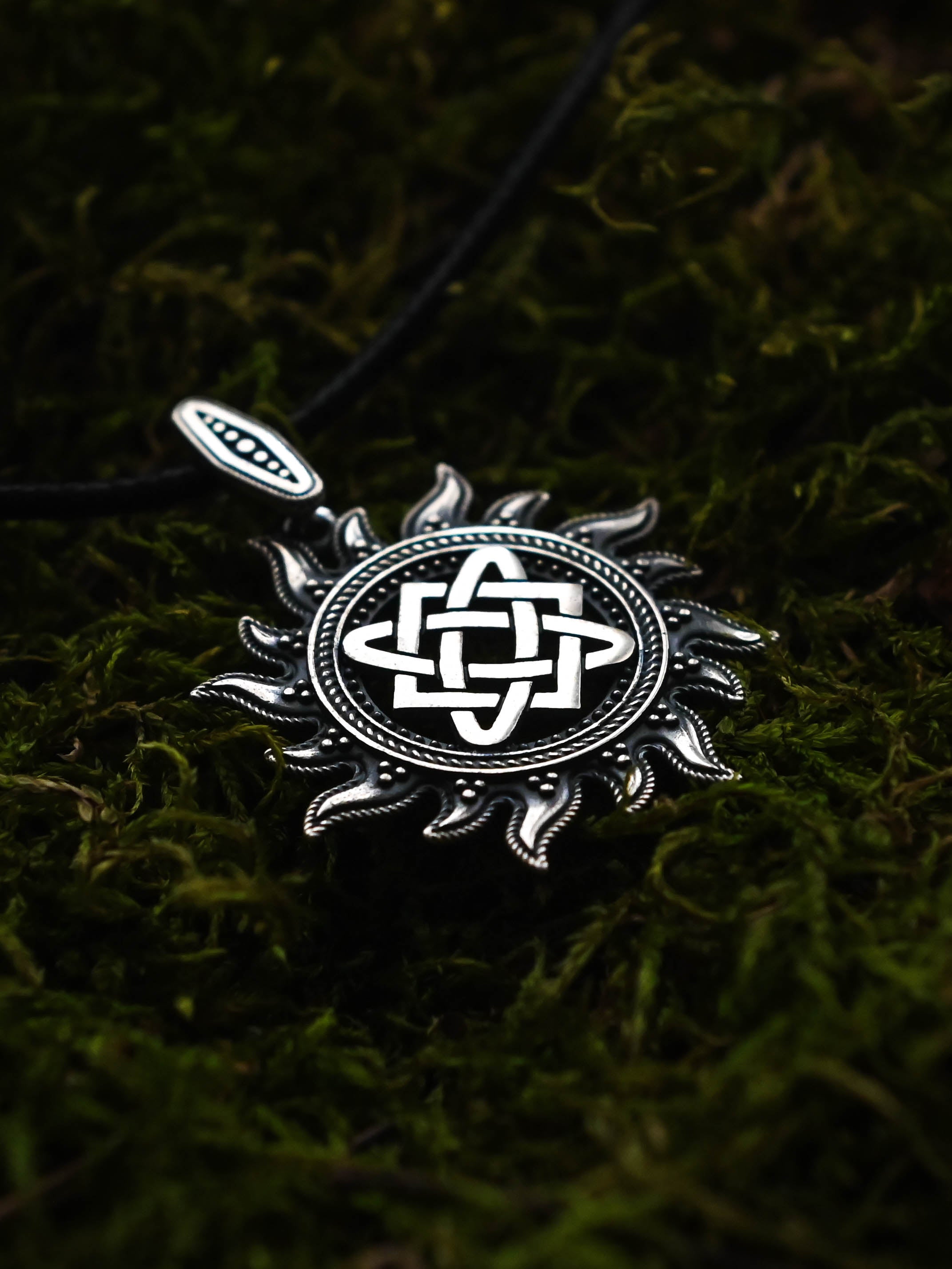 Star of Lada in Sun Amulet, Sterling Silver 925 — Slavic, Viking & Norse Pendant