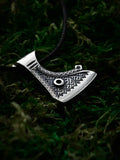 Perun's Axe (Small) with Patterns, Sterling Silver 925 — Slavic Symbol Pendant