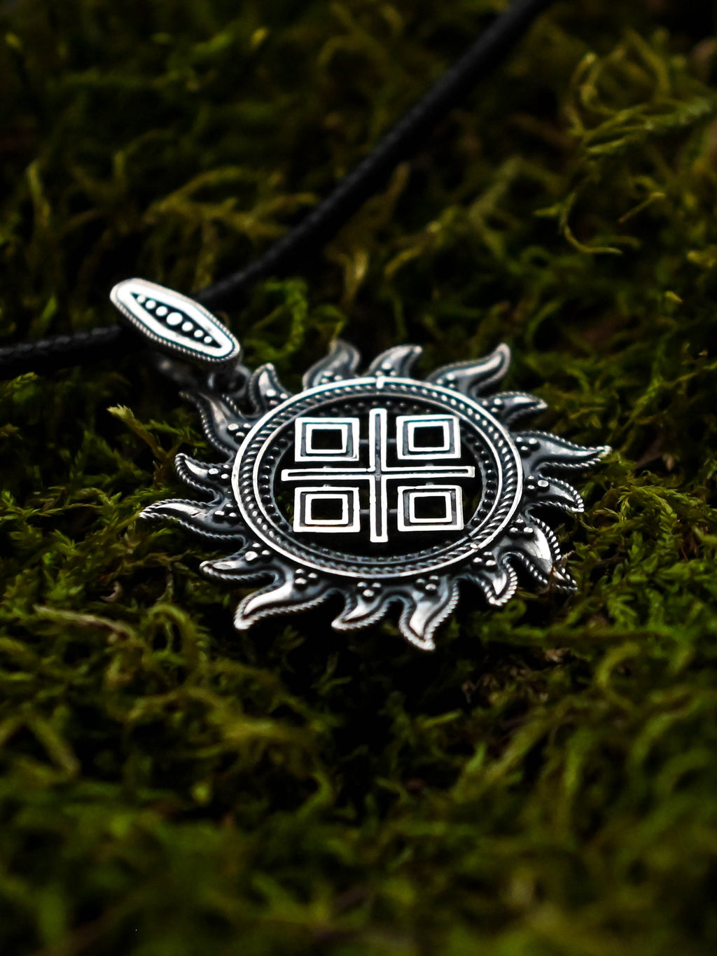 Makosh (Mokosh) in Sun Amulet, Sterling Silver 925 — Slavic, Viking & Norse Pendant