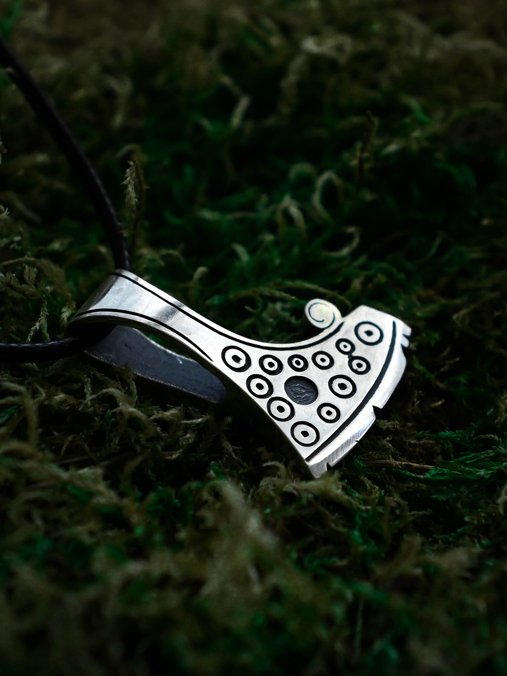 Perun's Axe with Circles, Sterling Silver 925 — Slavic Symbol Pendant
