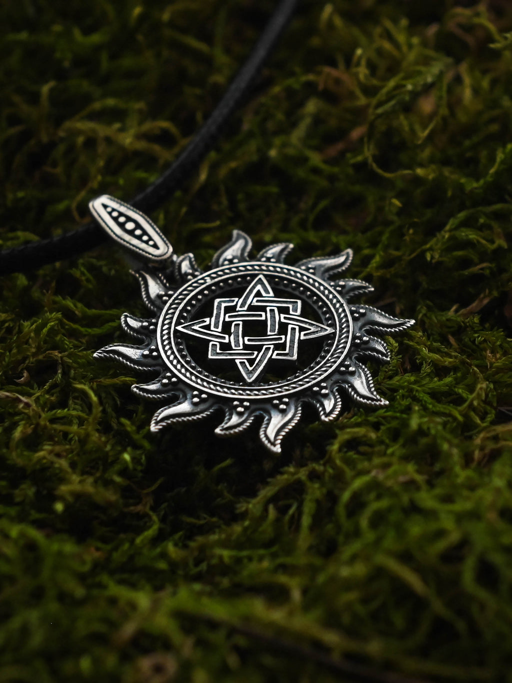 Star of Rus in Sun Amulet, Sterling Silver 925 — Slavic, Viking & Norse Pendant