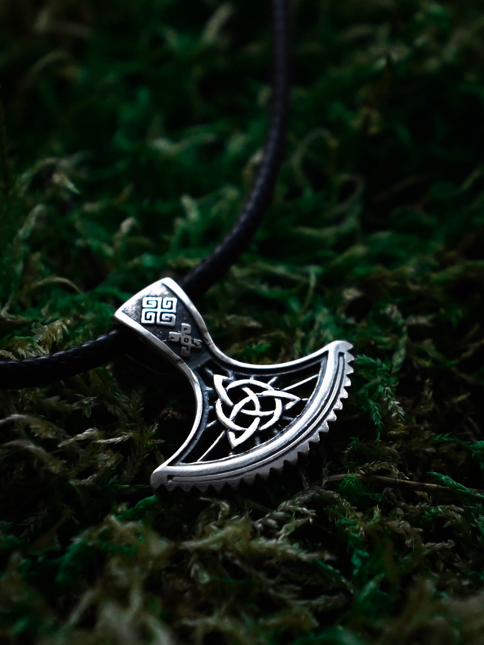Perun's Axe with Celtic Knot, Sterling Silver 925 — Slavic & Celtic Symbol Pendant