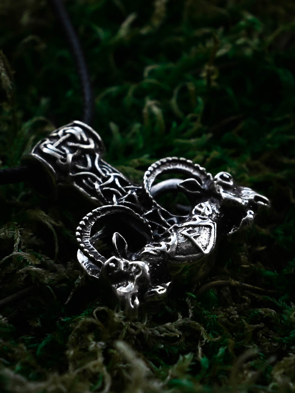 Thor's Hammer with Thor's Goats, Sterling Silver 925 — Viking Symbol Pendant