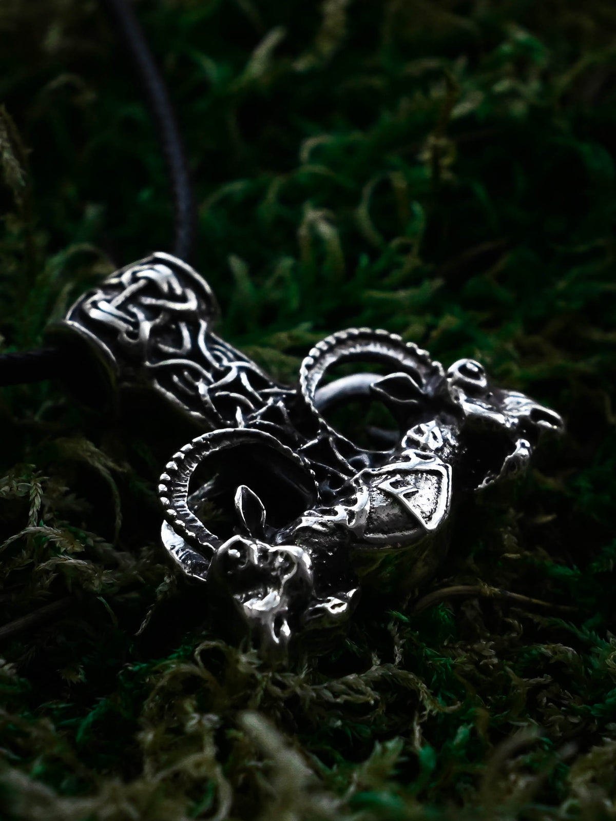 Thor's Hammer with Thor's Goats, Sterling Silver 925 — Viking Symbol Pendant