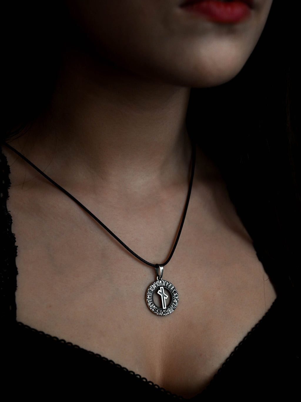 Nauthiz Rune Amulet, Elder Futhark, Sterling Silver 925 — Viking & Norse Symbol Pendant