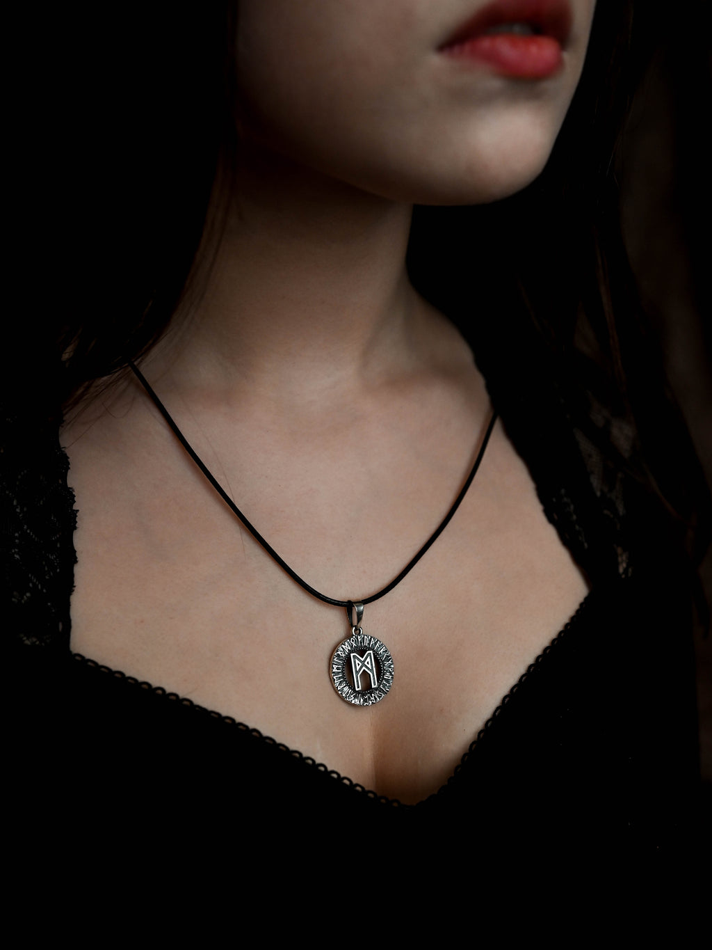 Mannaz Rune Amulet, Elder Futhark, Sterling Silver 925 — Viking & Norse Symbol Pendant