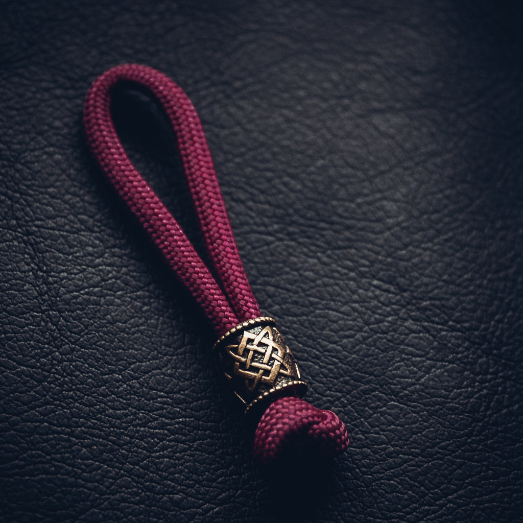 Star of Rus Keychain, Bronze on Paracord Cord