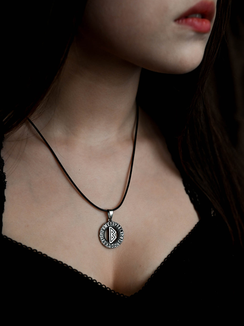 Berkano Rune Amulet, Elder Futhark, Sterling Silver 925 — Viking & Norse Symbol Pendant