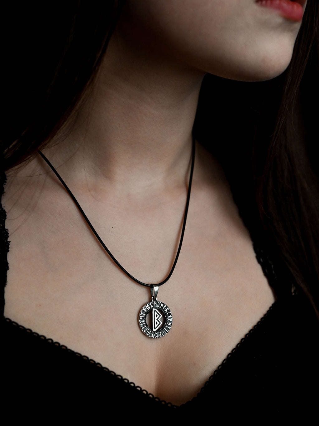 Berkano Rune Amulet, Elder Futhark, Sterling Silver 925 — Viking & Norse Symbol Pendant