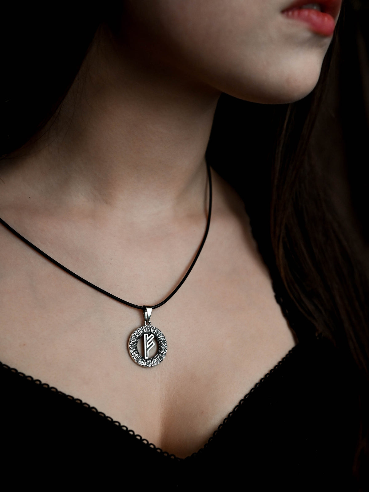 Fehu Rune Amulet, Elder Futhark, Sterling Silver 925 — Viking & Norse Symbol Pendant