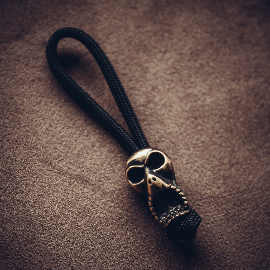 Ghost Keychain, Bronze on Paracord Cord