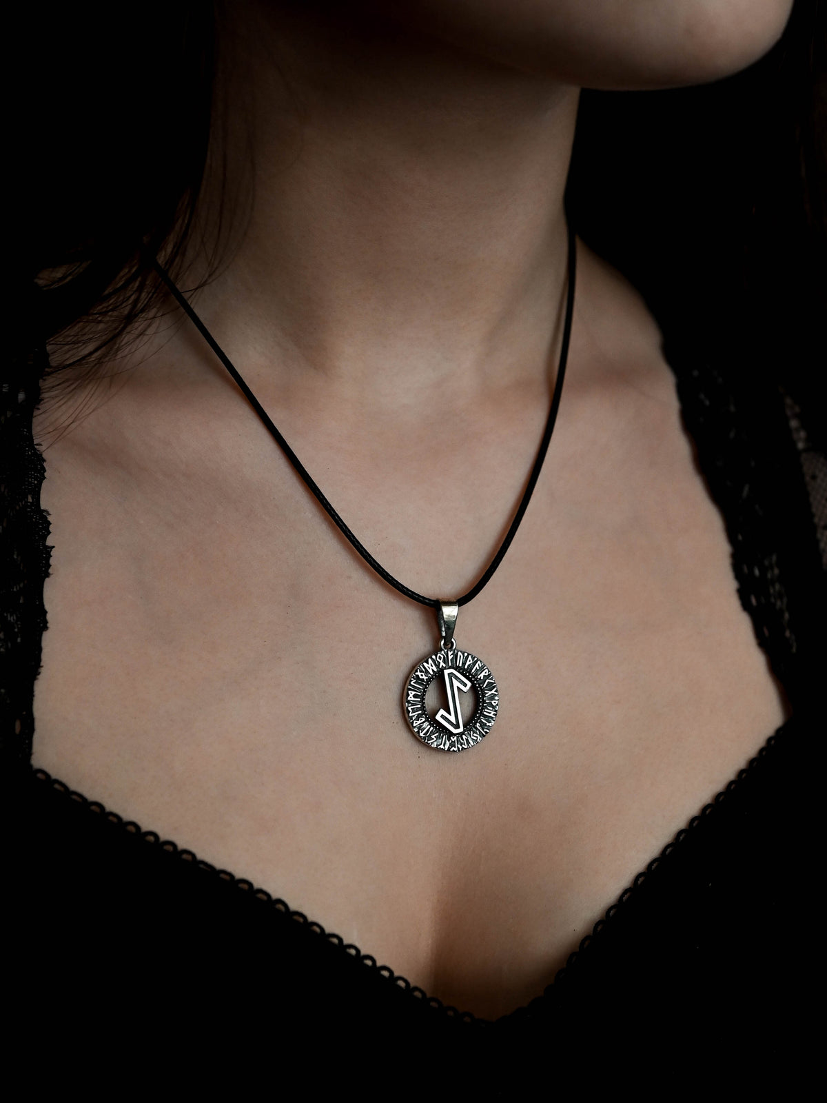 Eihwaz Rune Amulet, Elder Futhark, Sterling Silver 925 — Viking & Norse Symbol Pendant