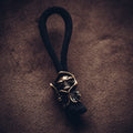 Death with Scythe Keychain, Bronze on Paracord Cord