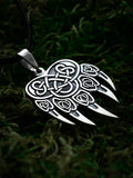 Bear Paw Amulet, Sterling Silver 925 — Viking & Slavic Symbol Pendant
