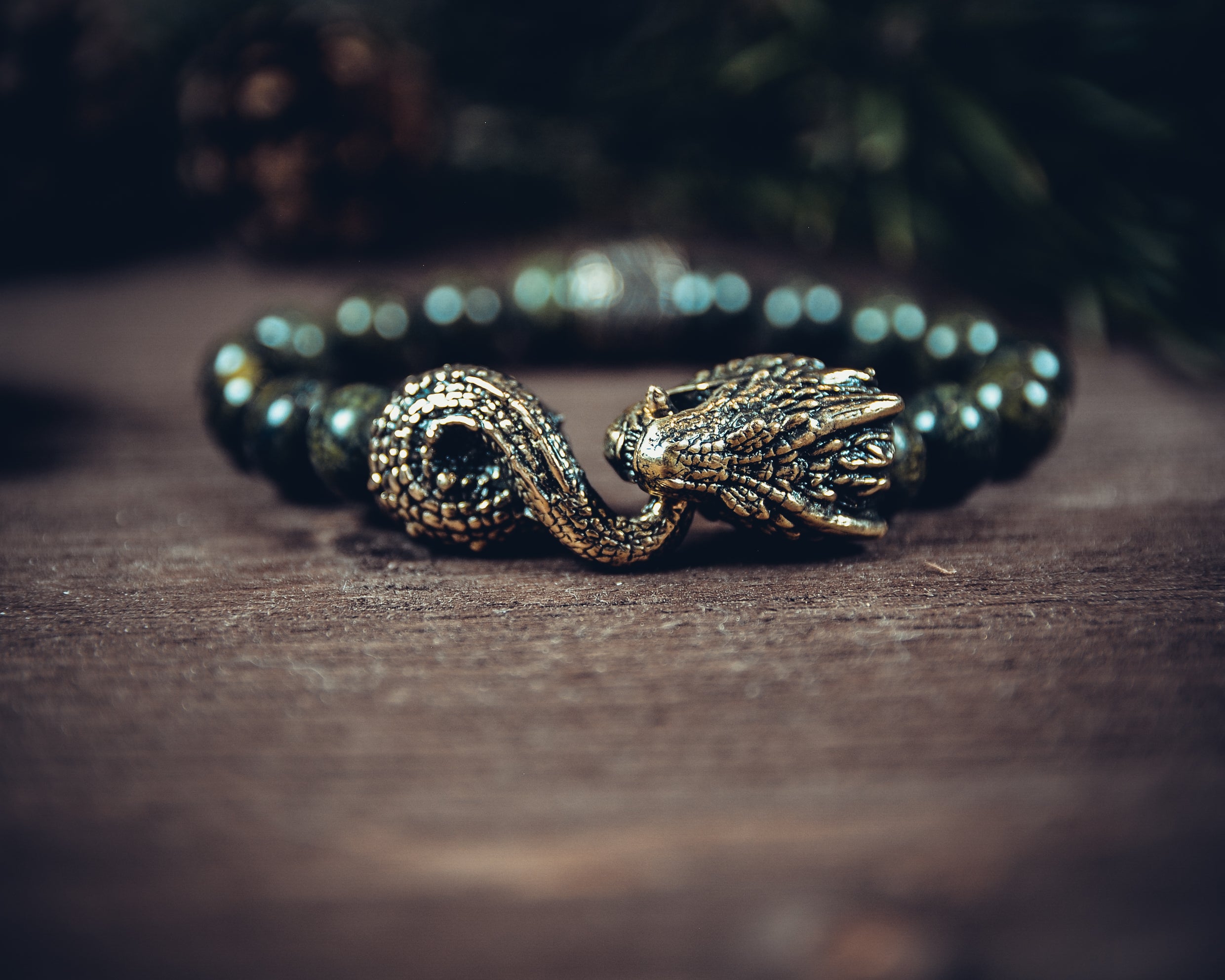 Serpentine Bracelet with Jormungandr Clasp