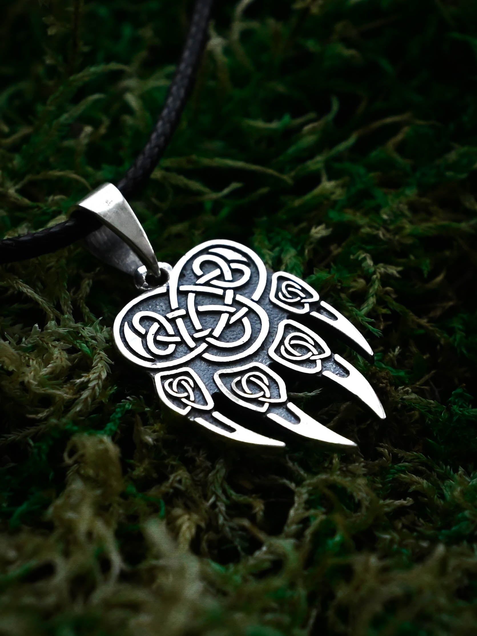 Wolf Paw Amulet (Large), Sterling Silver 925 — Viking & Slavic Symbol Pendant