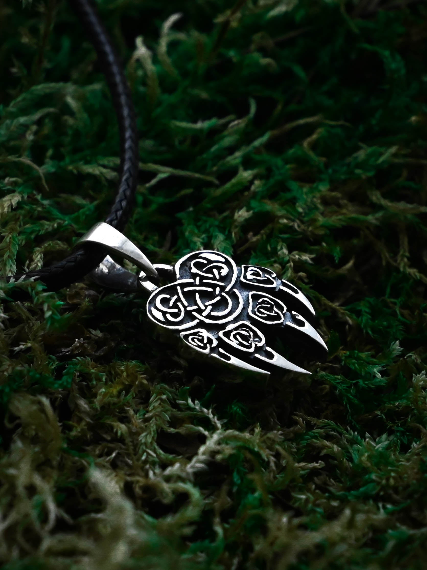 Wolf Paw Amulet (Small), Sterling Silver 925 — Viking & Slavic Symbol Pendant