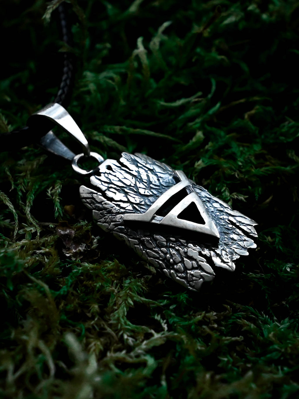 Symbol of Veles on Tree Bark, Sterling Silver 925 — Slavic Symbol Pendant
