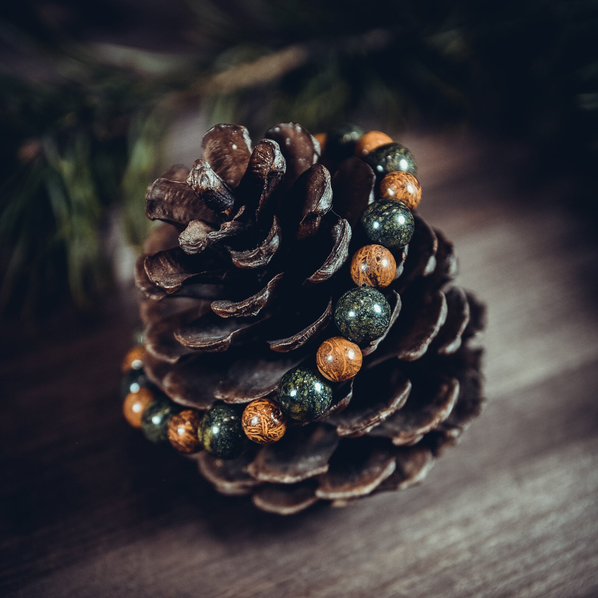 Serpentine and Jasper Bracelet