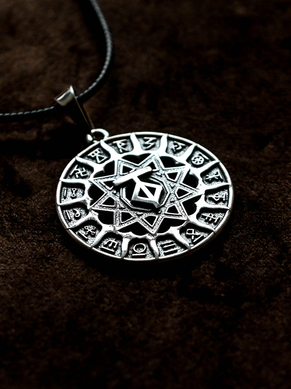 Slavic Chertog Tur (Aurochs) Amulet, Sterling Silver 925 — Svarog Circle Zodiac Pendant
