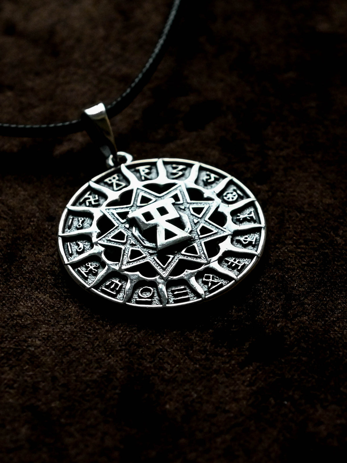Slavic Chertog Deva Amulet, Sterling Silver 925 — Svarog Circle Zodiac Pendant