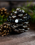Black Agate Bracelet with a White Howlite Accent Bead